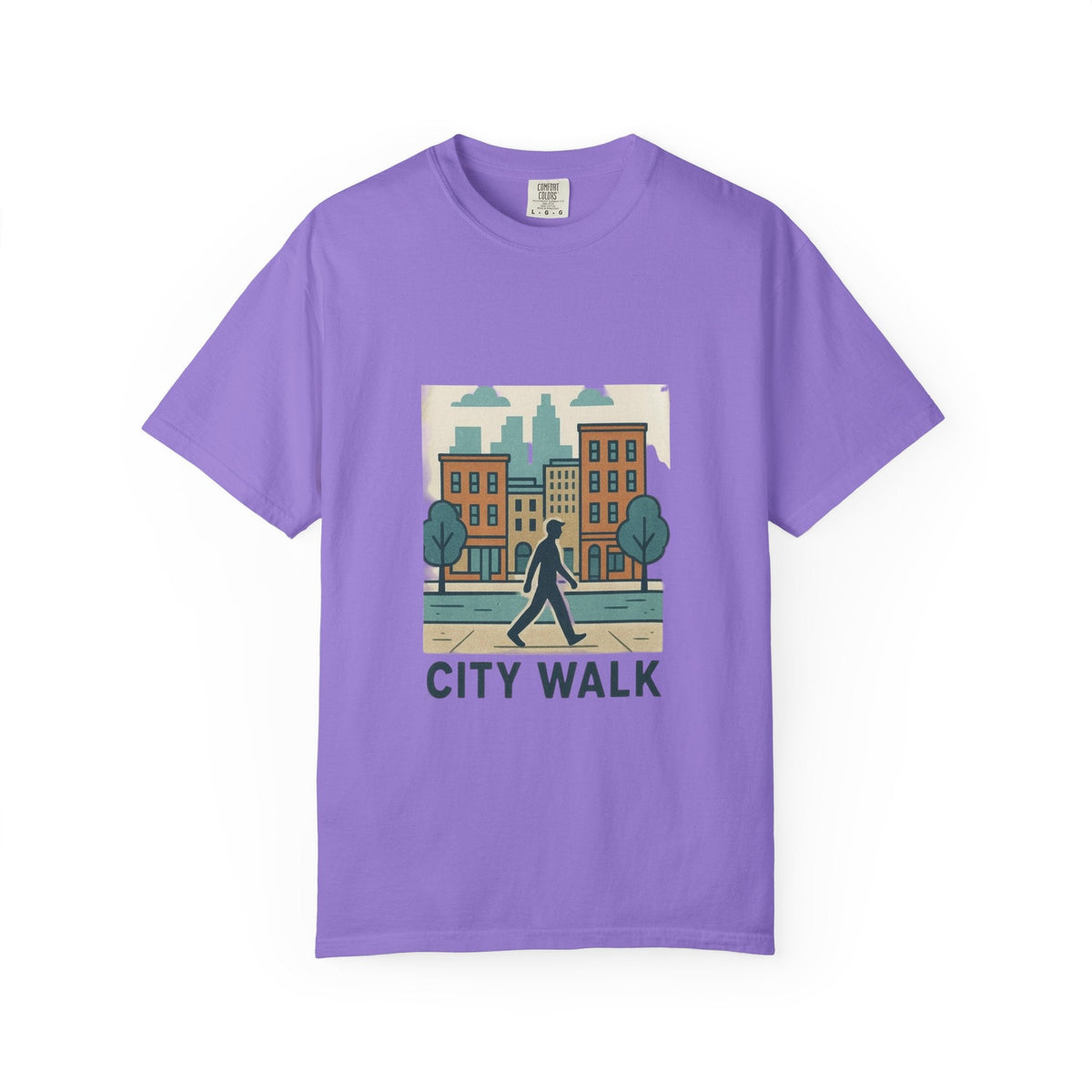City Walk Unisex Garment-Dyed T-shirt, Urban Streetwear, Casual Fashion, Gift for City Lovers, Travel Enthusiast Apparel Printify