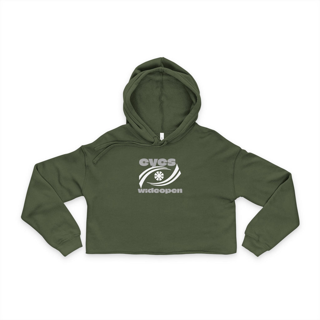 Women's Cropped Hoodie - Eye Design, Trendy Hoodie, Streetwear, Gift for Her, Casual Style, Cozy Fashion, Festival Wear Printify