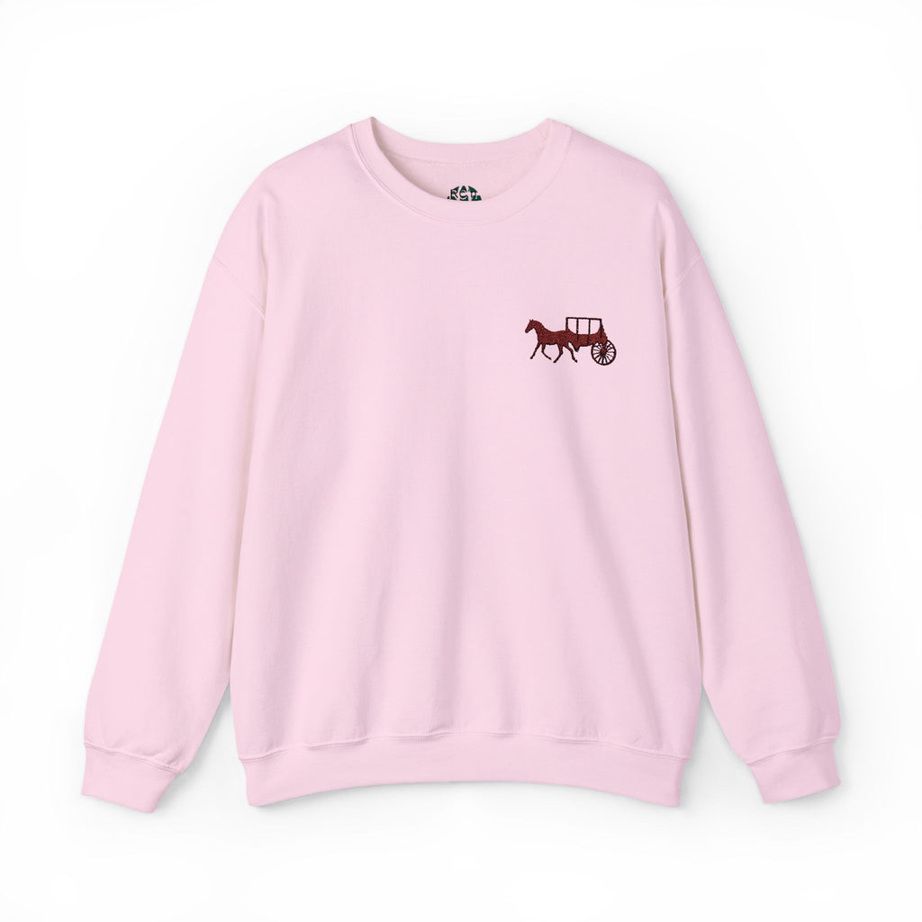Rustic Horse & Buggy Crewneck Sweatshirt - Cozy Unisex Pullover for Barn Lovers