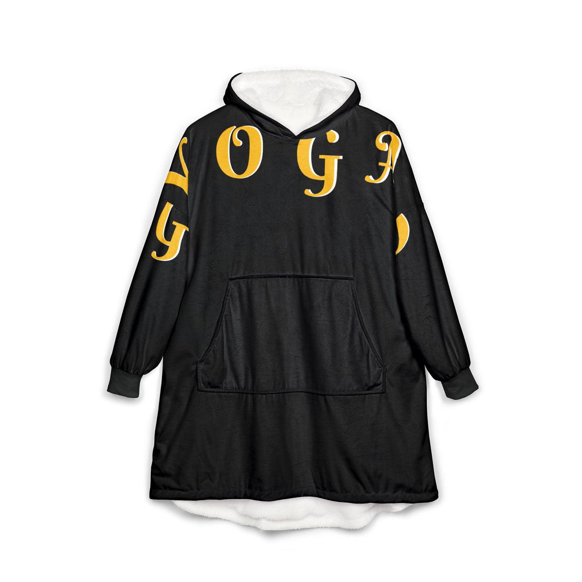 Cozy Unisex Hooded Blanket with Yoga Typography - Perfect for Relaxation and Lounging