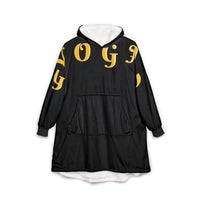 Cozy Unisex Hooded Blanket with Yoga Typography - Perfect for Relaxation and Lounging