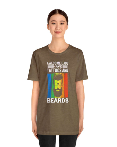 Awesome Dads Have Tattoos And Beards Unisex Tee - RC’nSONS