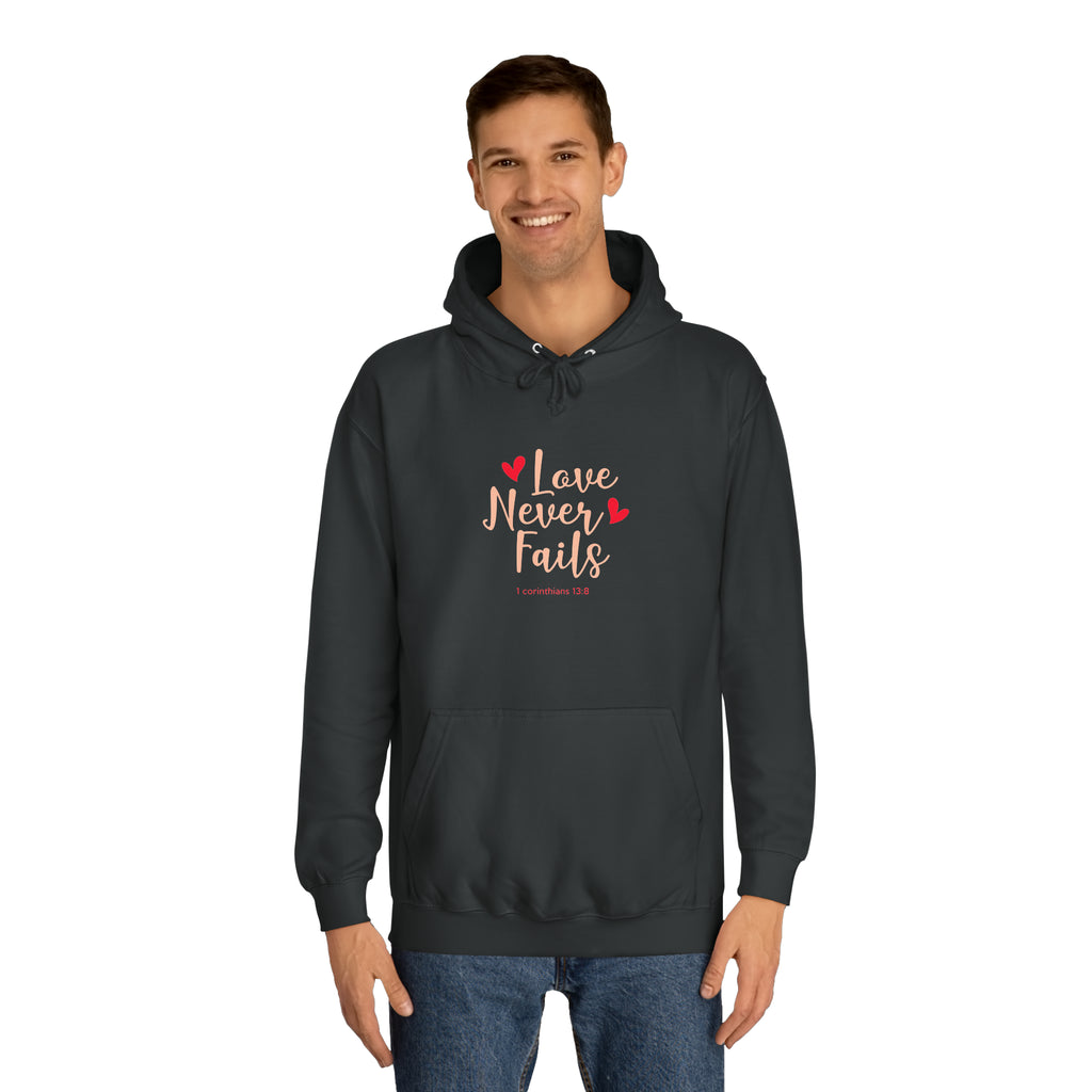 L’amour n’échoue jamais Sweat à capuche unisexe 