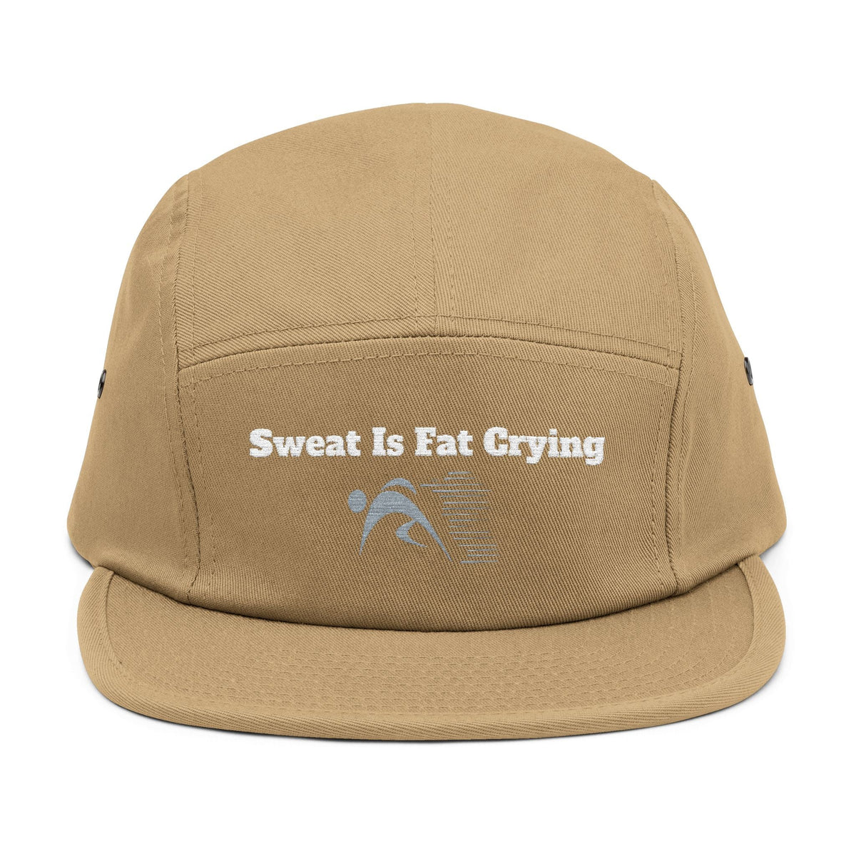 Motivational 5 Panel Cap | Sweat Is Fat Crying | Gym Wear, Sports Cap, Fitness Gift, Outdoor Hat, Workout Accessory Printify