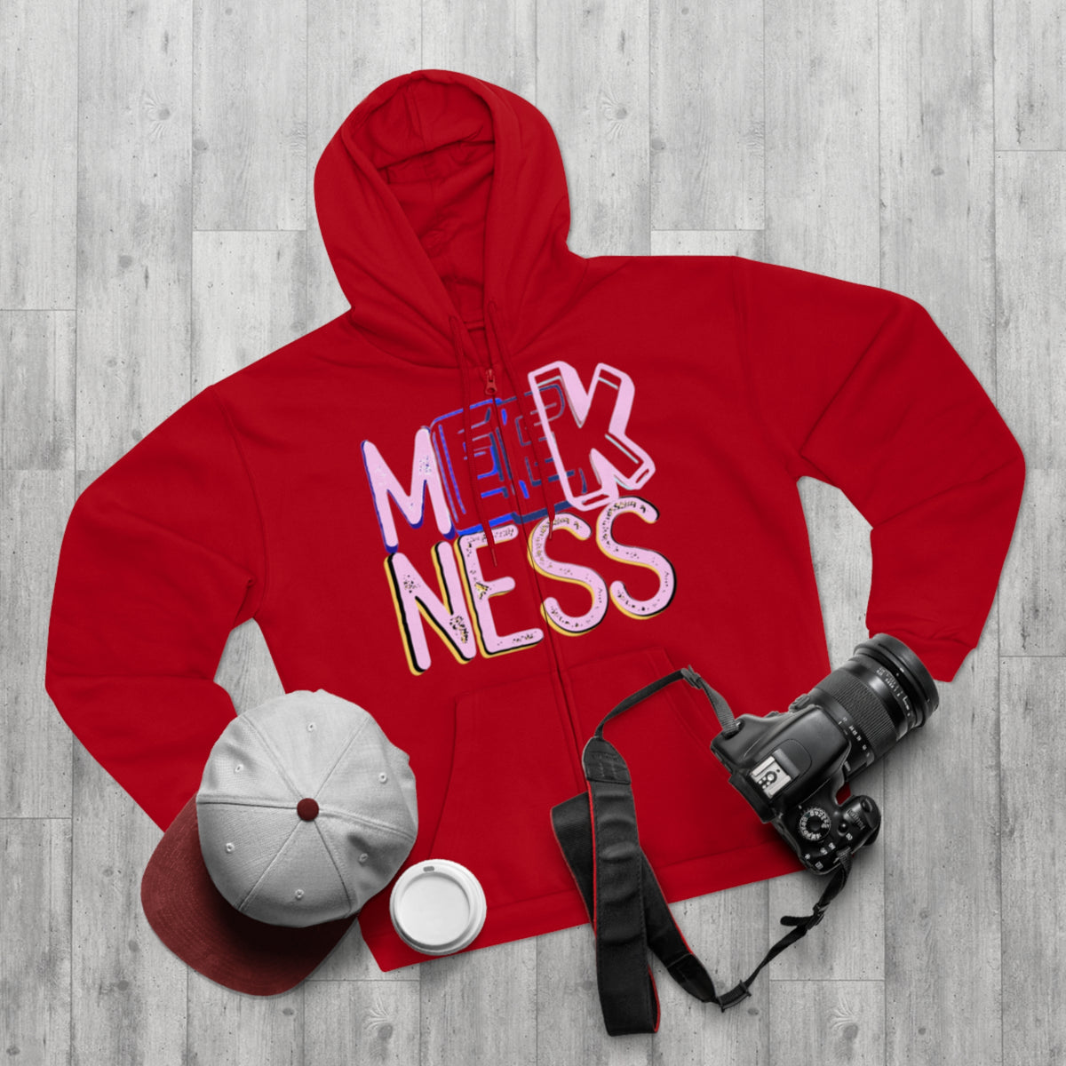Meekness Unisex Hooded Zip Sweatshirt - Stylish Graphic Zip Hoodie for Everyday Comfort