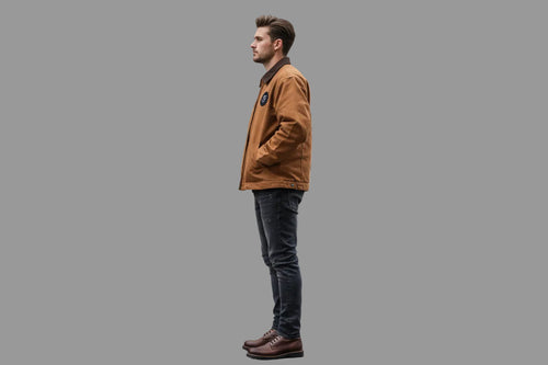 Embroidered Work Jacket - Durable Duck Cloth Utility Jacket with Chest Logo