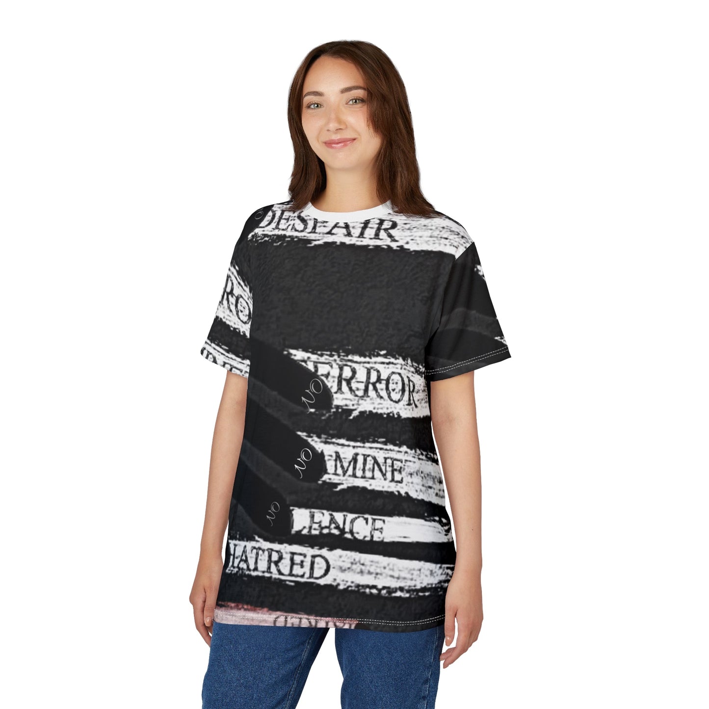 Emotional Statement Tee: Unisex Cut & Sew AOP Shirt | Expressive Graphic Tee for Casual Wear, Unique Gift for Holidays, Motivational [...] Printify