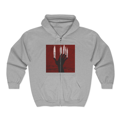 Unisex Zip Hoodie - Perfect for Spooky Season, Scary Movie Nights, Gift for Horror Fans, Unique Sweatshirt, Cozy Warmth Printify