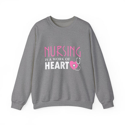 Nursing Is A Work Of Heart Unisex Sweatshirt Printify