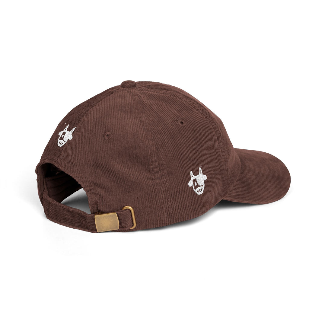 Corduroy Cap with Embroidered Design, Trendy Accessories for Fashion Lovers, Unique Gift for Holidays, Casual Daily Wear Printify