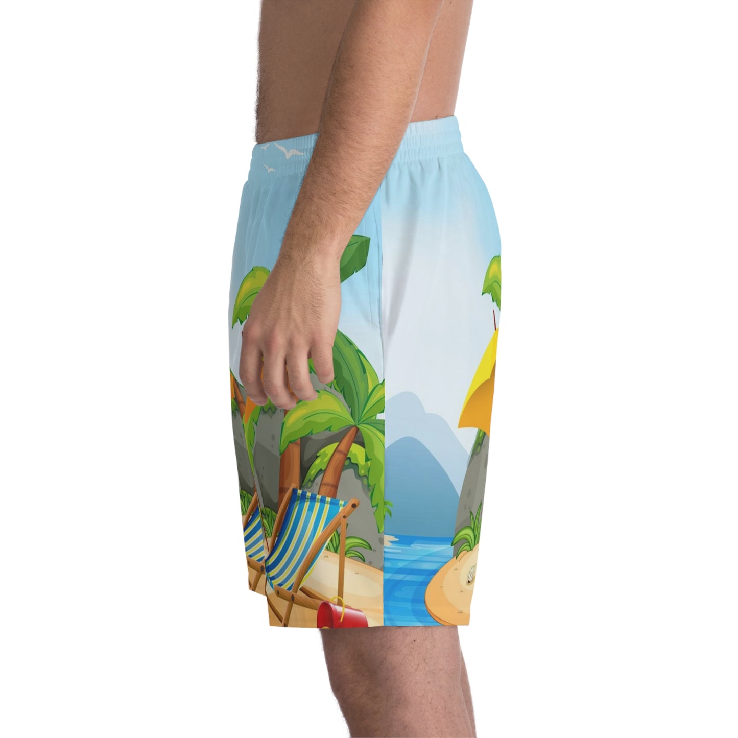 Men's Elastic Beach Shorts (AOP)