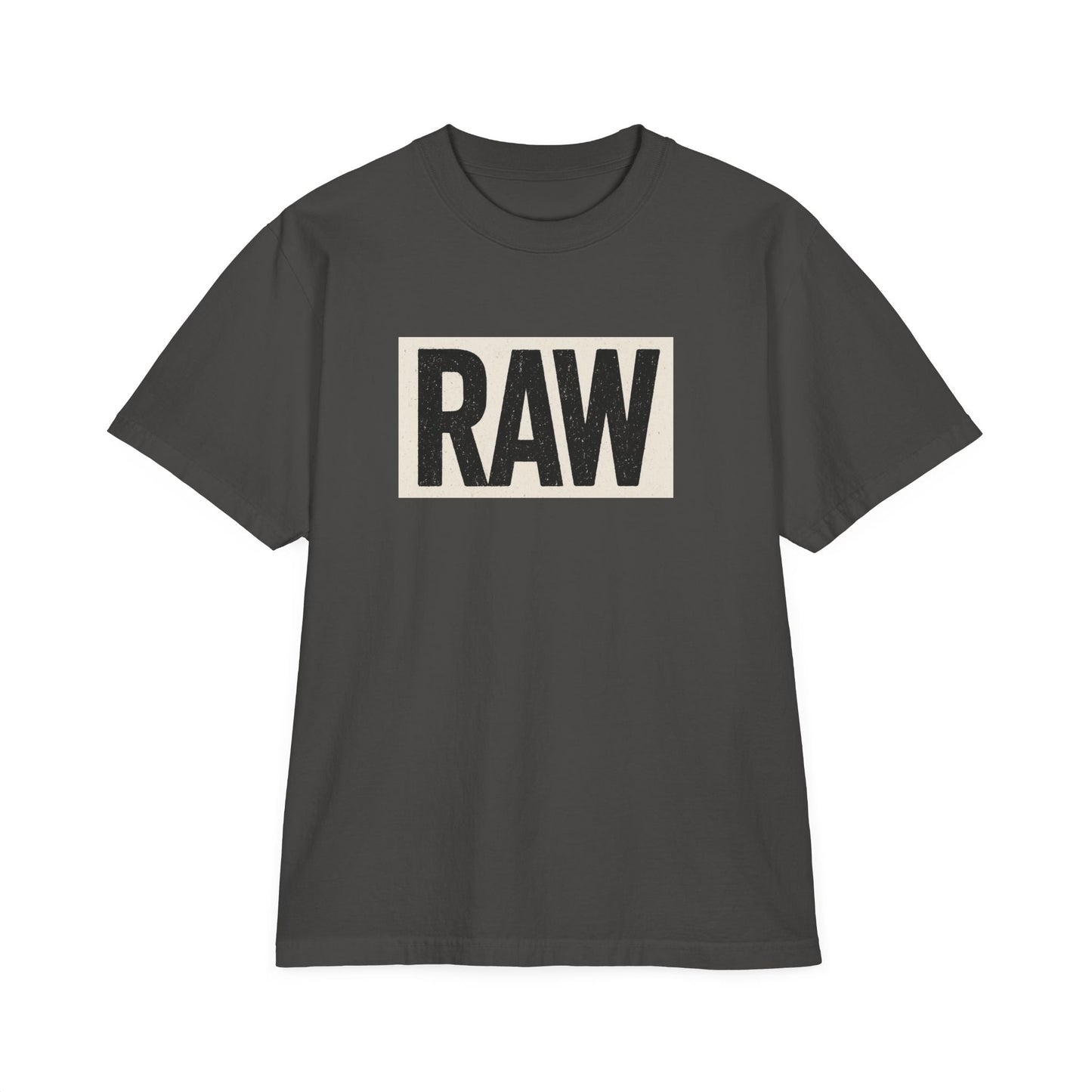 Stylish Unisex Graphic T-Shirt with 'RAW' Print, Casual Streetwear, Everyday Wear, Gift for Friends, Fashionable Basics Printify
