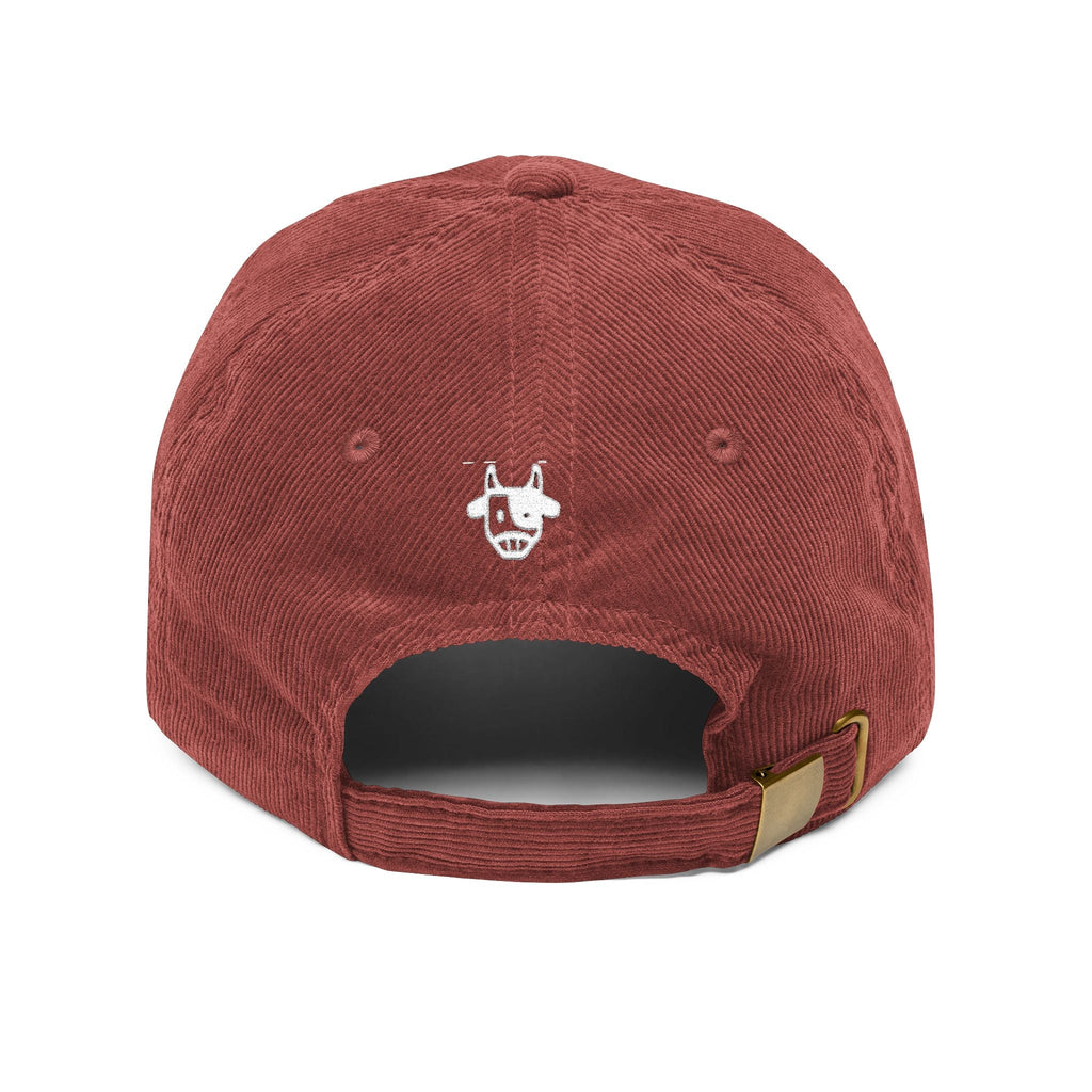 Corduroy Cap with Embroidered Design, Trendy Accessories for Fashion Lovers, Unique Gift for Holidays, Casual Daily Wear Printify