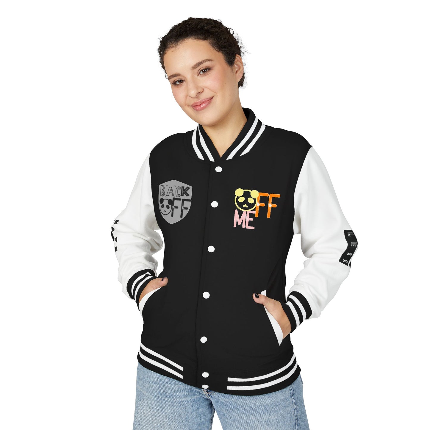 Unisex Heavyweight Letterman Jacket - Fun Panda Graphic Design