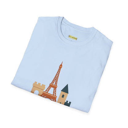 Paris Eiffel Tower Unisex T-Shirt, Travel Shirt, Vacation Tee, Parisian Style Apparel, Souvenir Clothing Printify