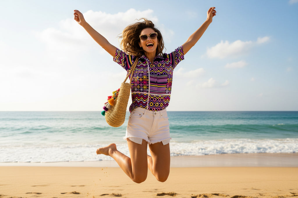 Modern Hawaiian Button-Down Shirt — Tropical AOP Print