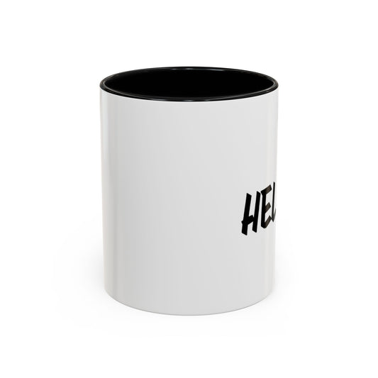 Hello! Accent Coffee Mug - Stylish 11oz & 15oz Black Handle Cup for Coffee Lovers