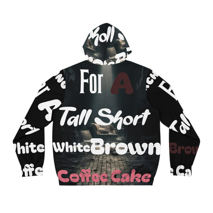 White Brown Coffee Cake Full-Zip Hoodie