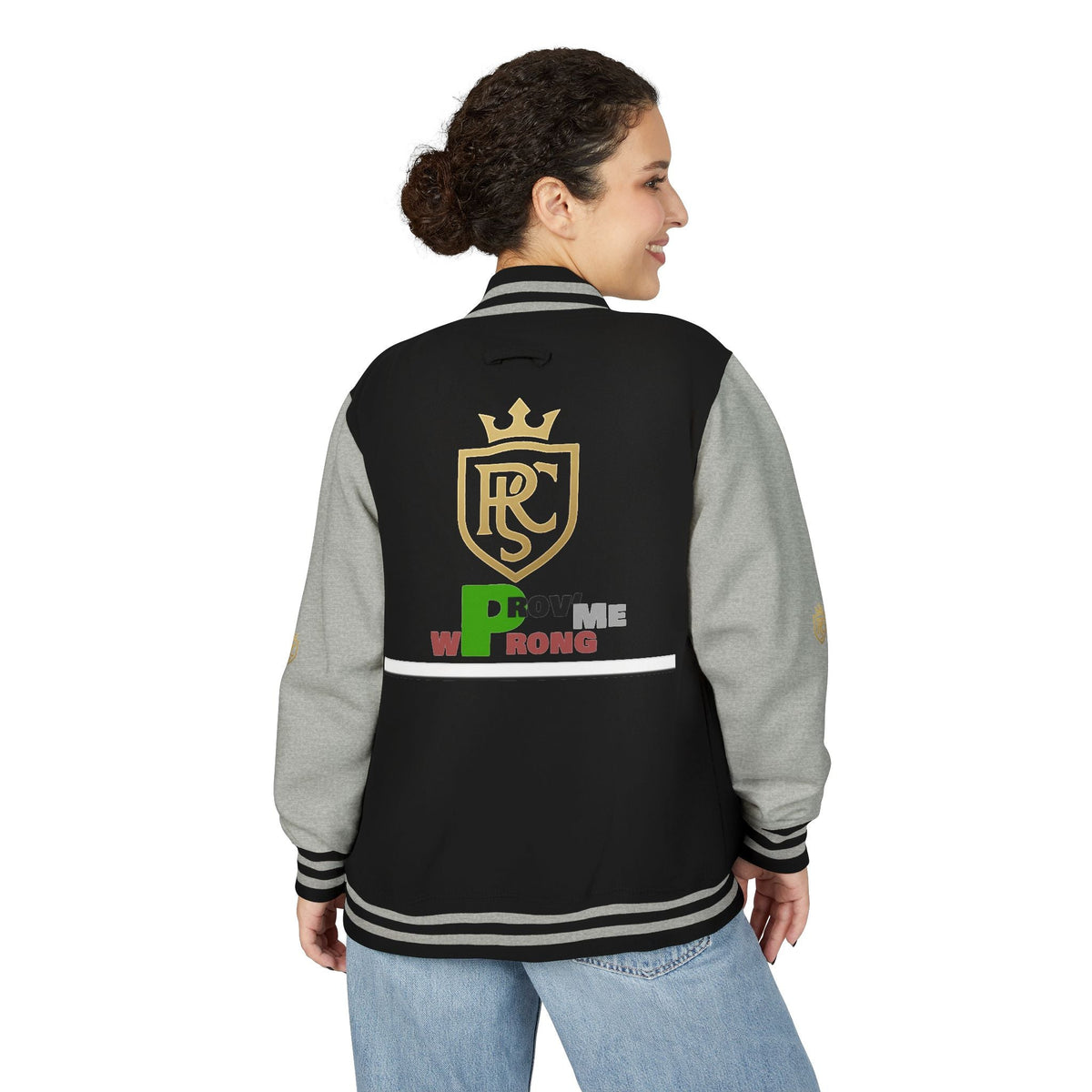 Unisex Heavyweight Letterman Jacket, Stylish Varsity Jacket, Casual Wear, Gift for Him/Her, Sports Team Apparel, College Spirit Gear Printify