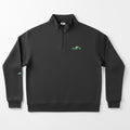 Faded Half-Zip Sweatshirt with Subtle Green Logo
