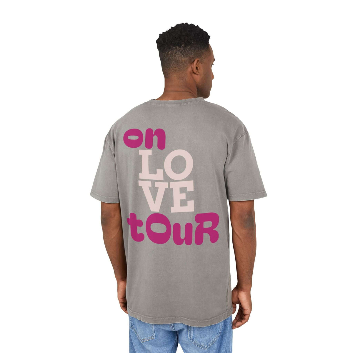 Oversized Tee On Love Tour Acid Washed Men's T-Shirt