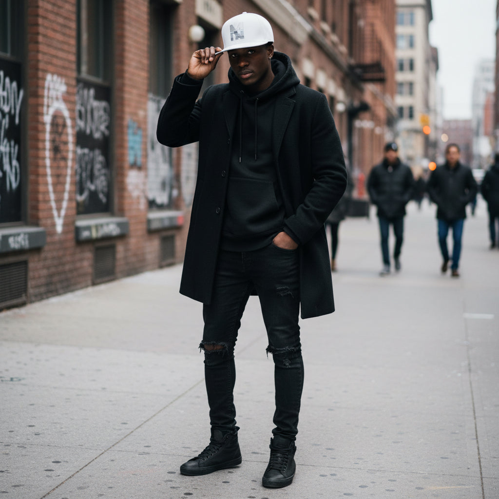 Stylish Embroidered Flat Bill Cap, Trend Snapback Printify