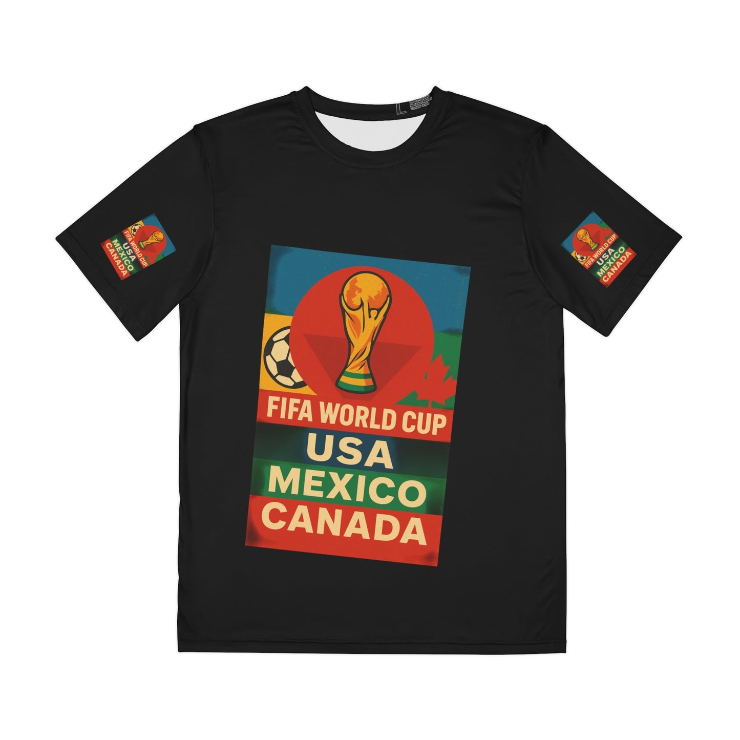 World Cup Celebration Tee, Men's Graphic Shirt, Sports Fan Apparel, Festival Wear, Soccer Lover Gift, USA Mexico Canada Printify