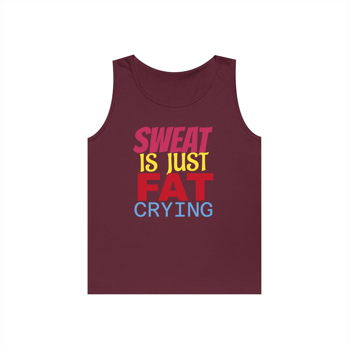 Sweat is Just Fat Crying Tank Top, Motivational Gym Shirt, Fitness Apparel, Unisex Workout Top, Summer Activewear, Gift for Fitness [...] Printify