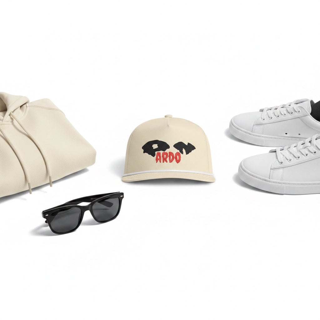 Sunwashed Rope Cap - Retro Embroidered 'ARDO' Logo Baseball Hat