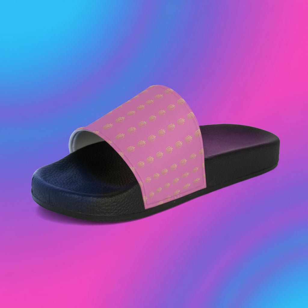 Chic Women's Slide Sandals, Summer Footwear, Casual Beach Slides, Trendy Pink Sandals, Stylish Flip Flops Printify