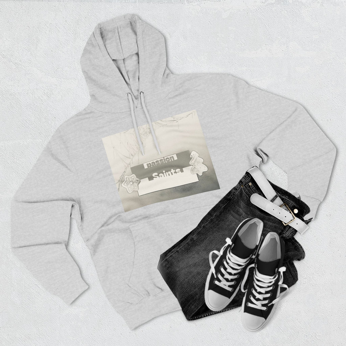 Passion saint Hoodie ( faded) Printify
