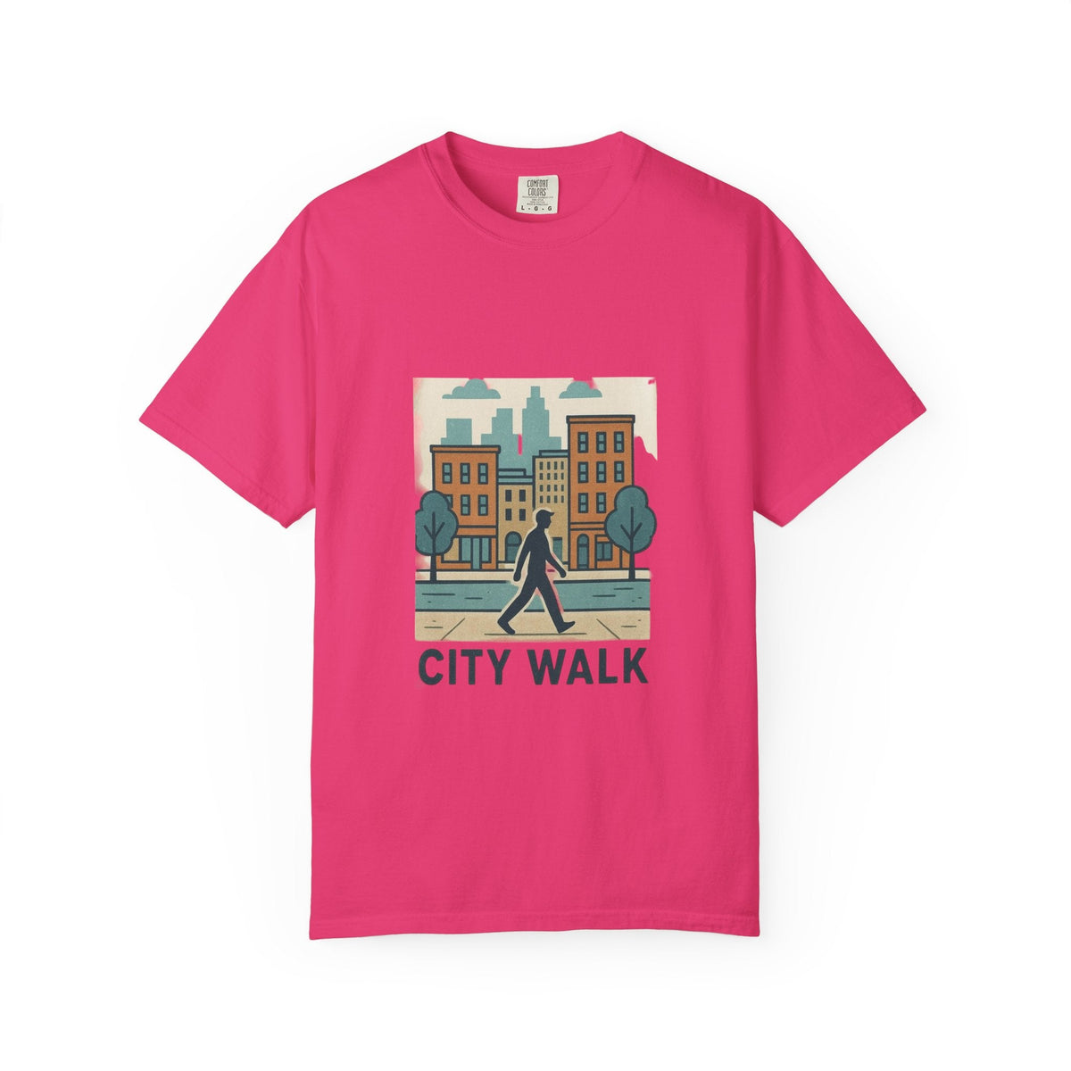City Walk Unisex Garment-Dyed T-shirt, Urban Streetwear, Casual Fashion, Gift for City Lovers, Travel Enthusiast Apparel Printify