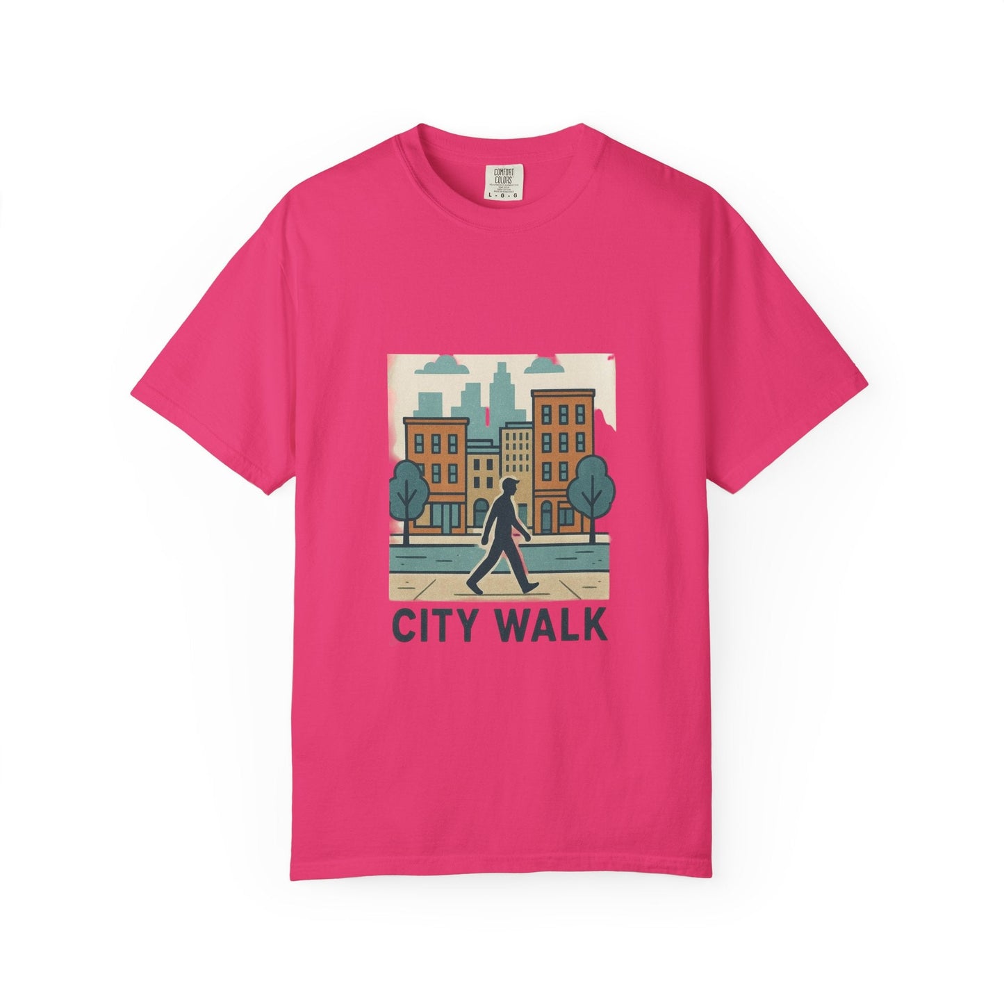 City Walk Unisex Garment-Dyed T-shirt, Urban Streetwear, Casual Fashion, Gift for City Lovers, Travel Enthusiast Apparel Printify