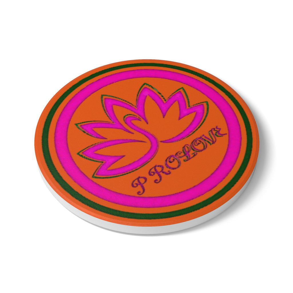 Vibrant Lotus Design Ceramic Coaster – PROLOVE Theme for Home Decor