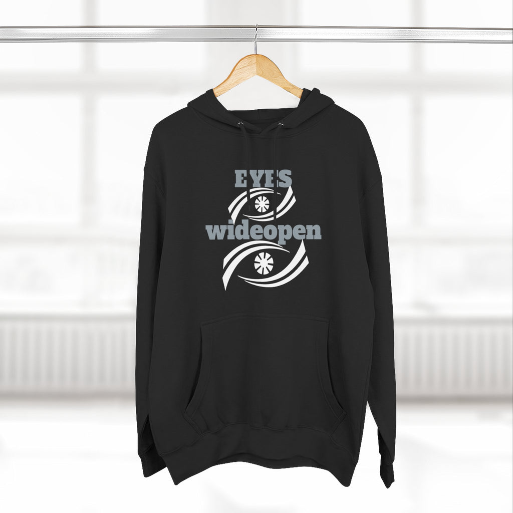 Fleece Hoodie, Cozy Warmth, Casual Style, Perfect for All Seasons, Gift for Friends, EYES wideopen Design