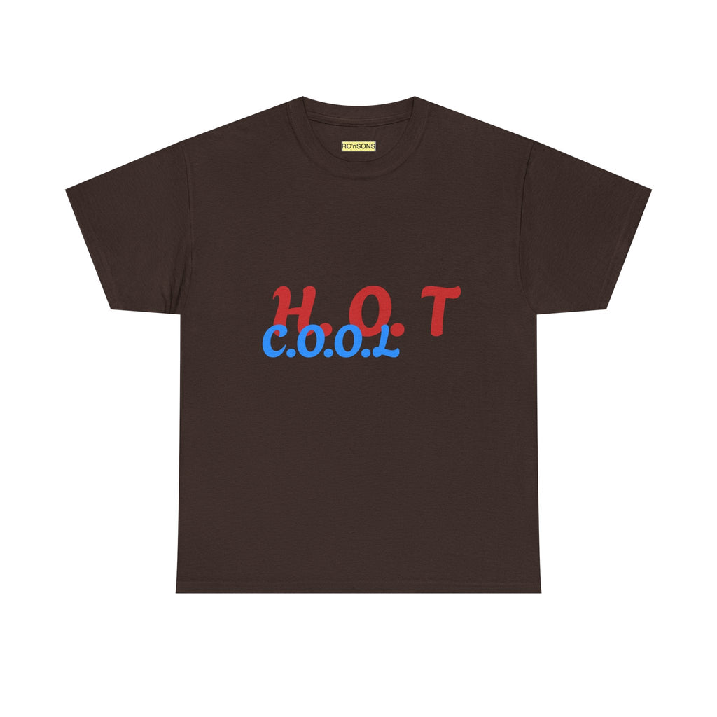 Cool & Trendy Unisex Heavy Cotton Tee - H.O.T. C.O.O.L. Graphic Shirt, Casual Wear, Gift for Friends, Summer Style, Streetwear Printify