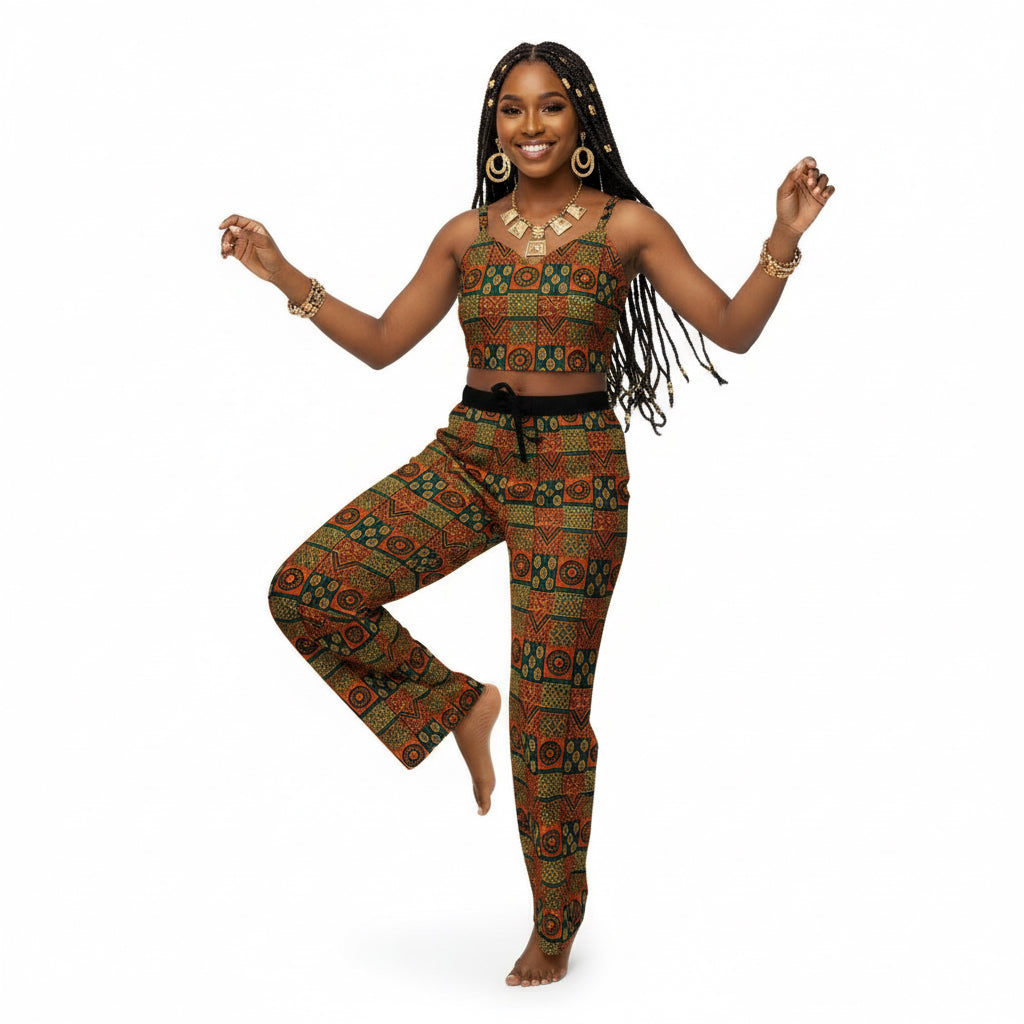 African Print Women's Pajama Pants — AOP Comfortable Sleepwear