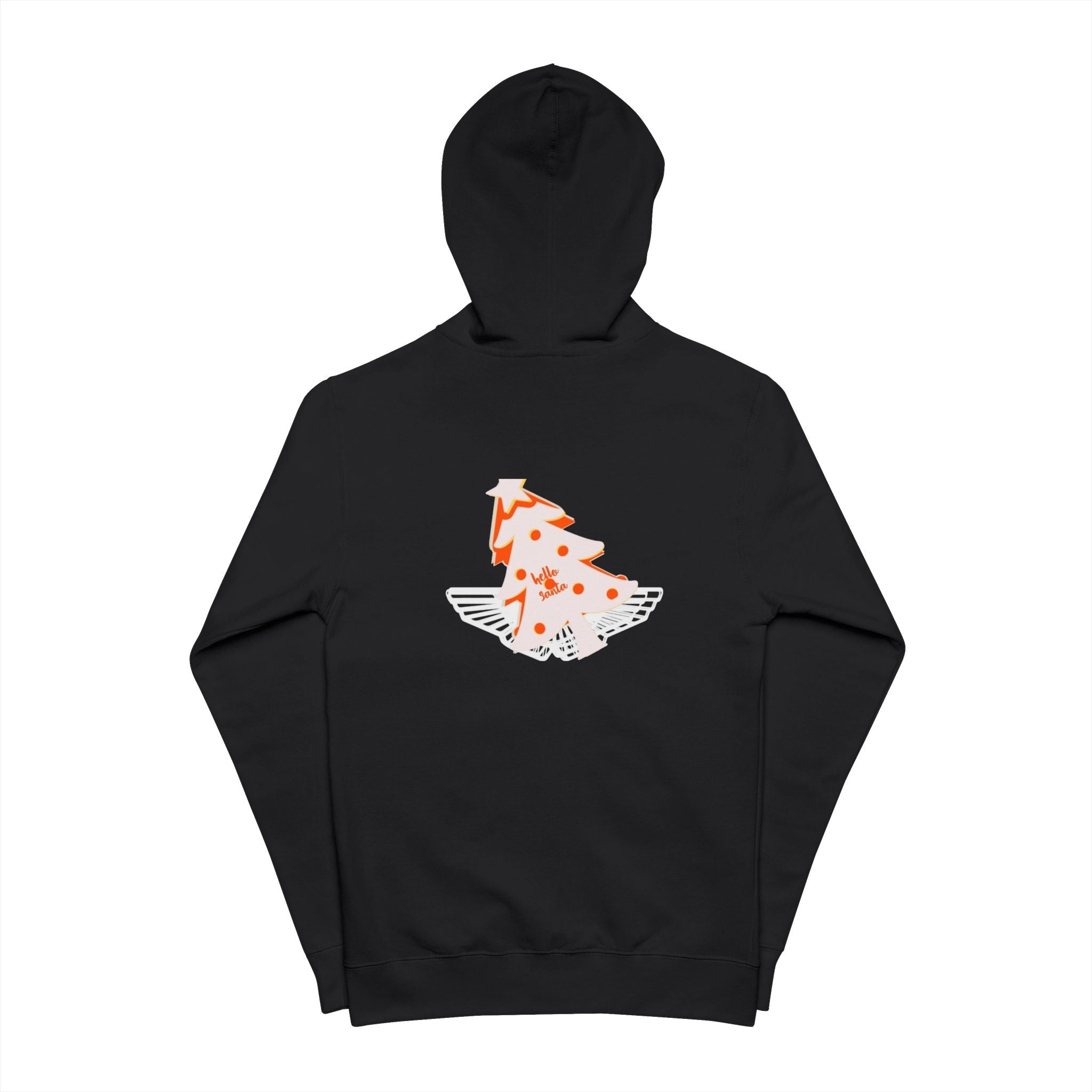 Unisex Fleece Zip Up Hoodie - 'hello Santa' Printify