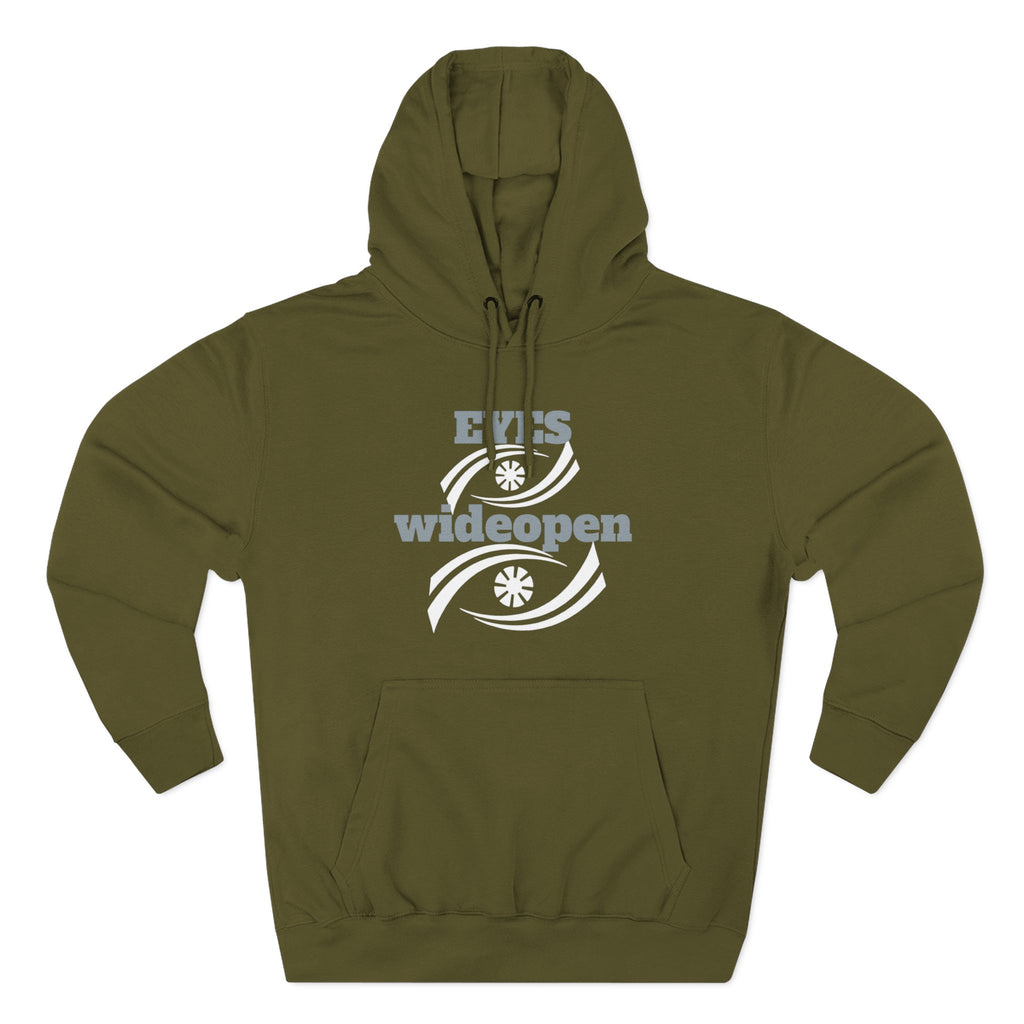 Fleece Hoodie, Cozy Warmth, Casual Style, Perfect for All Seasons, Gift for Friends, EYES wideopen Design