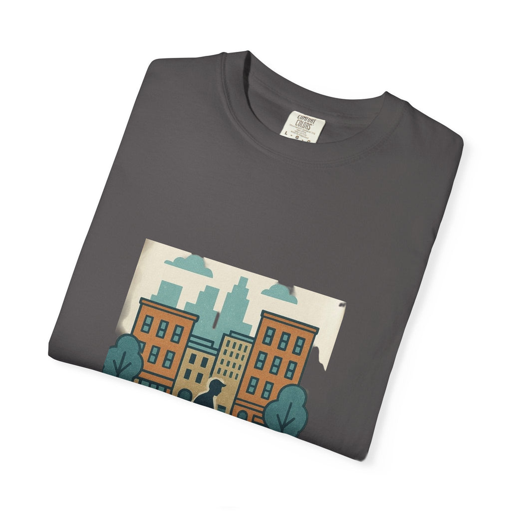 City Walk Unisex Garment-Dyed T-shirt, Urban Streetwear, Casual Fashion, Gift for City Lovers, Travel Enthusiast Apparel Printify