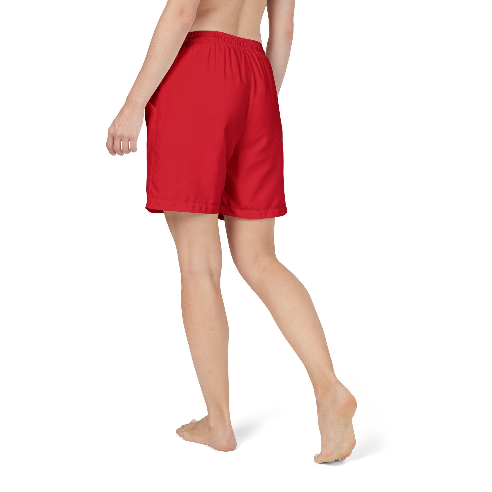 Bold Unisex Swim Shorts - Bright Red Beachwear, Summer Essentials, Vacation Attire, Pool Party, Surfing Gear
