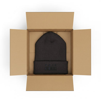 Hate Less Classic Cuffed Beanie - Stylish Winter Hat for Positive Vibes Printify