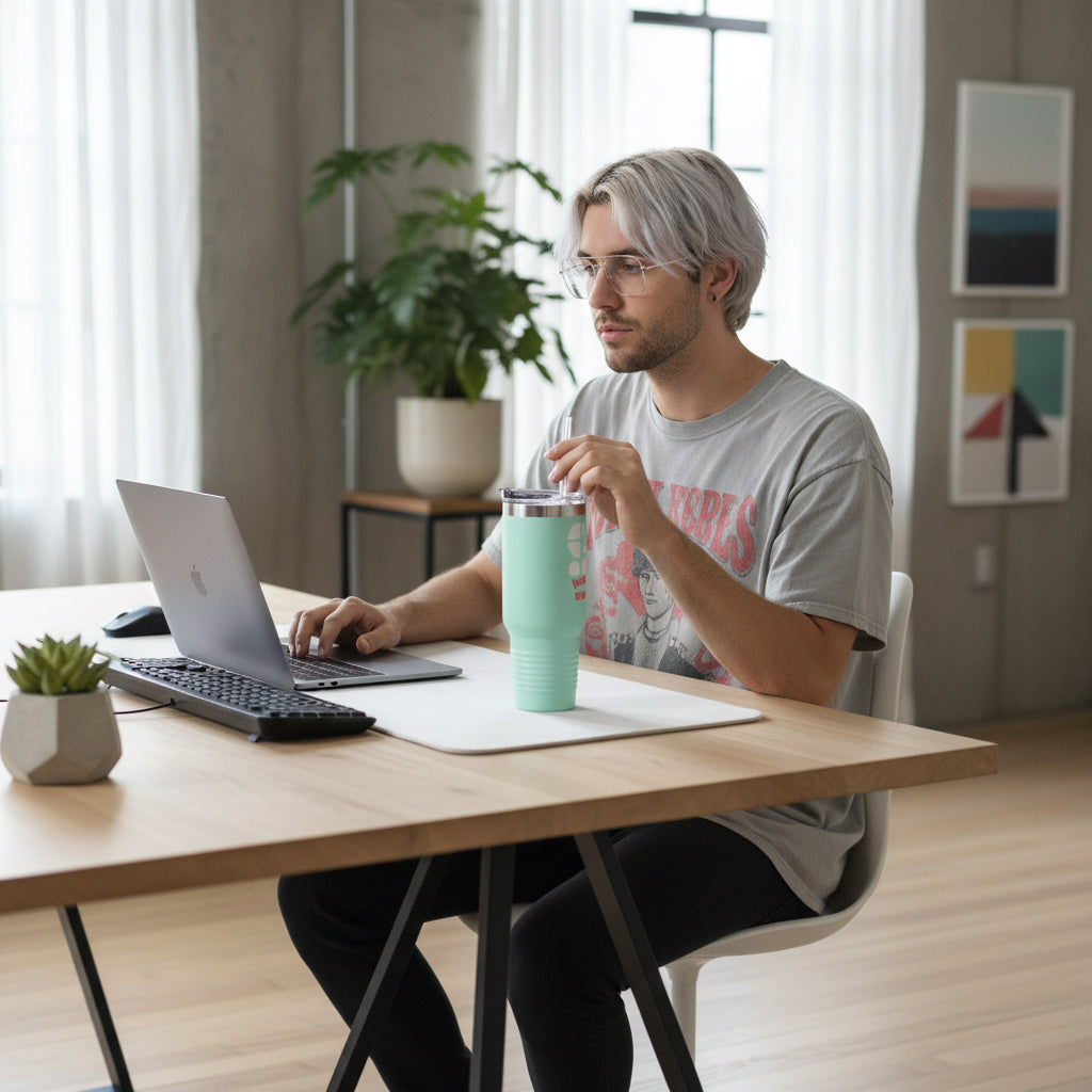 Travel Mug - 'Happy Xmas' Design Printify