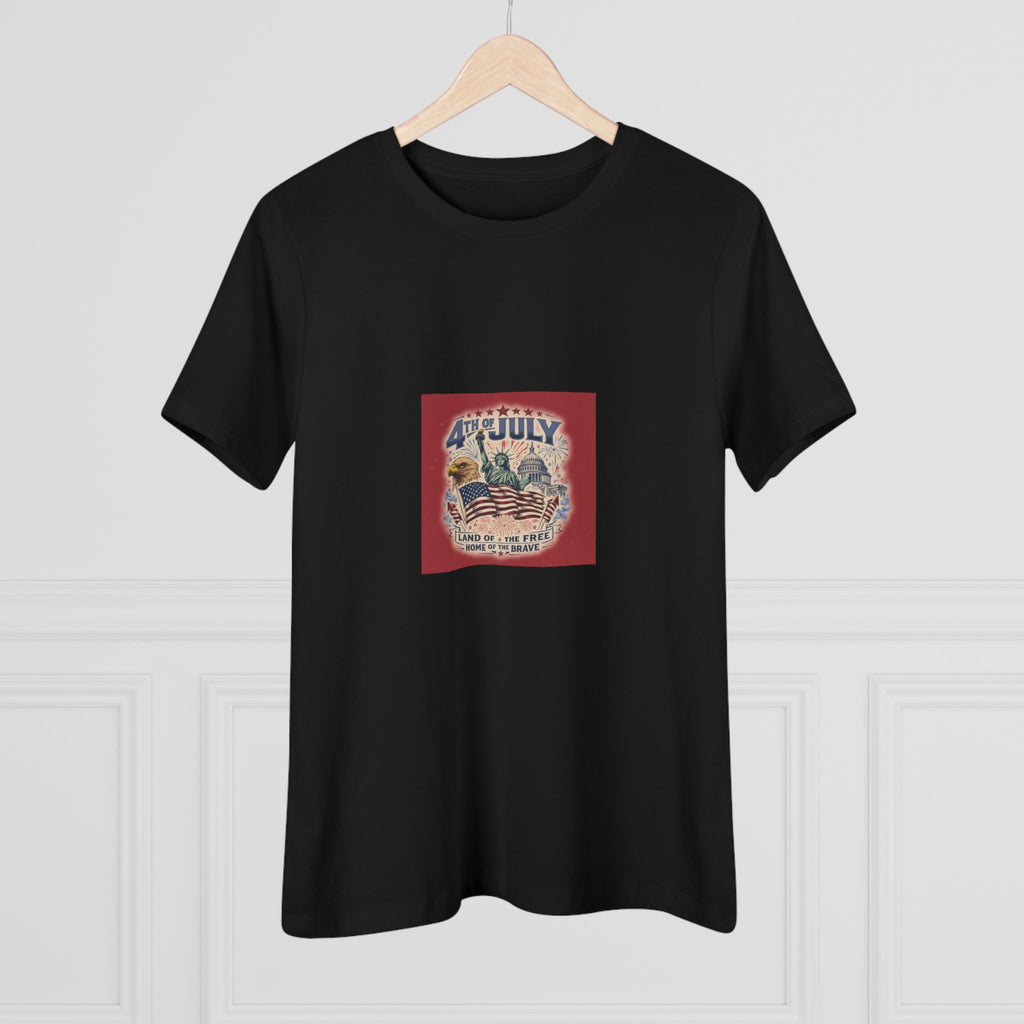 4th of July Vintage Flag Tee —  Women's Cotton Shirt