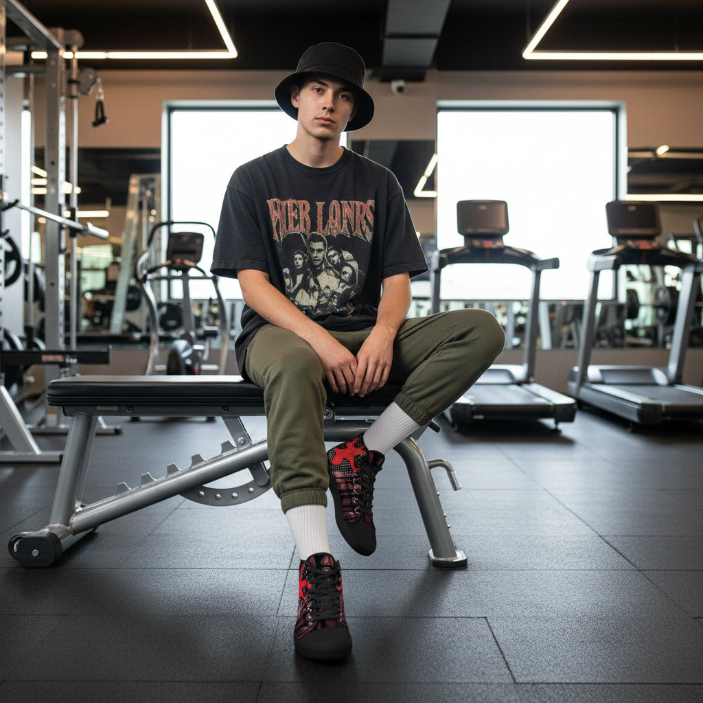 High Top Sneakers - Off To Gym Design Printify