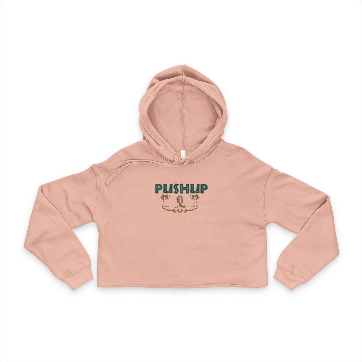 Women's Cropped Hoodie - 'Pushup' Motivational Fitness Style