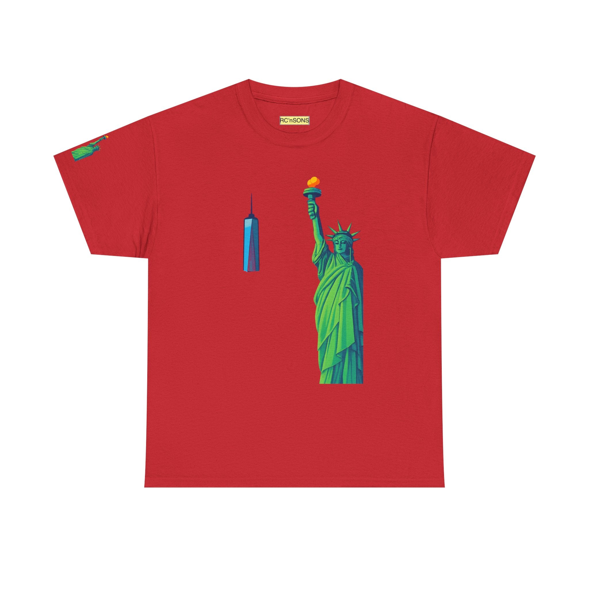 Statue of Liberty Tee, Unisex Heavy Cotton Tee, Graphic T-Shirt, Vintage Style Shirt, Gift for Freedom Lovers, New York Pride Printify
