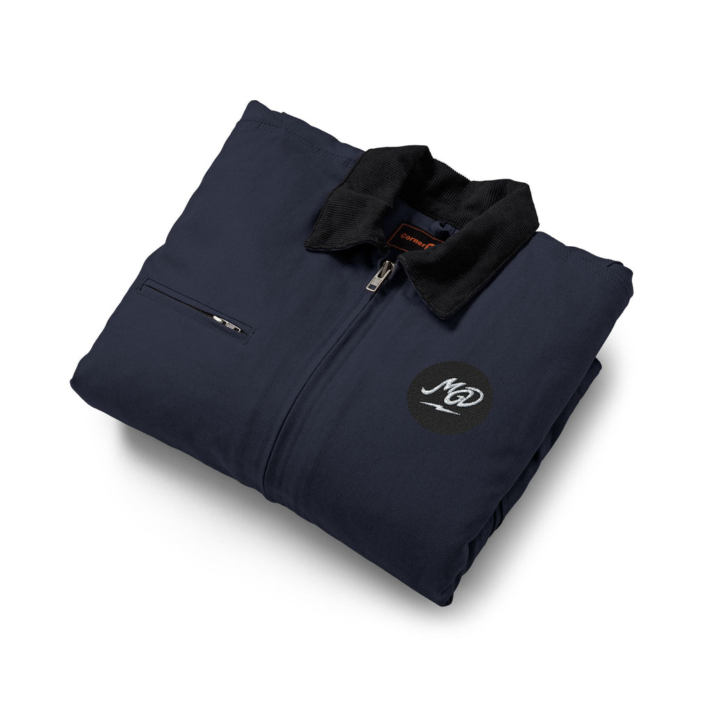 Embroidered Work Jacket - Durable Duck Cloth Utility Jacket with Chest Logo