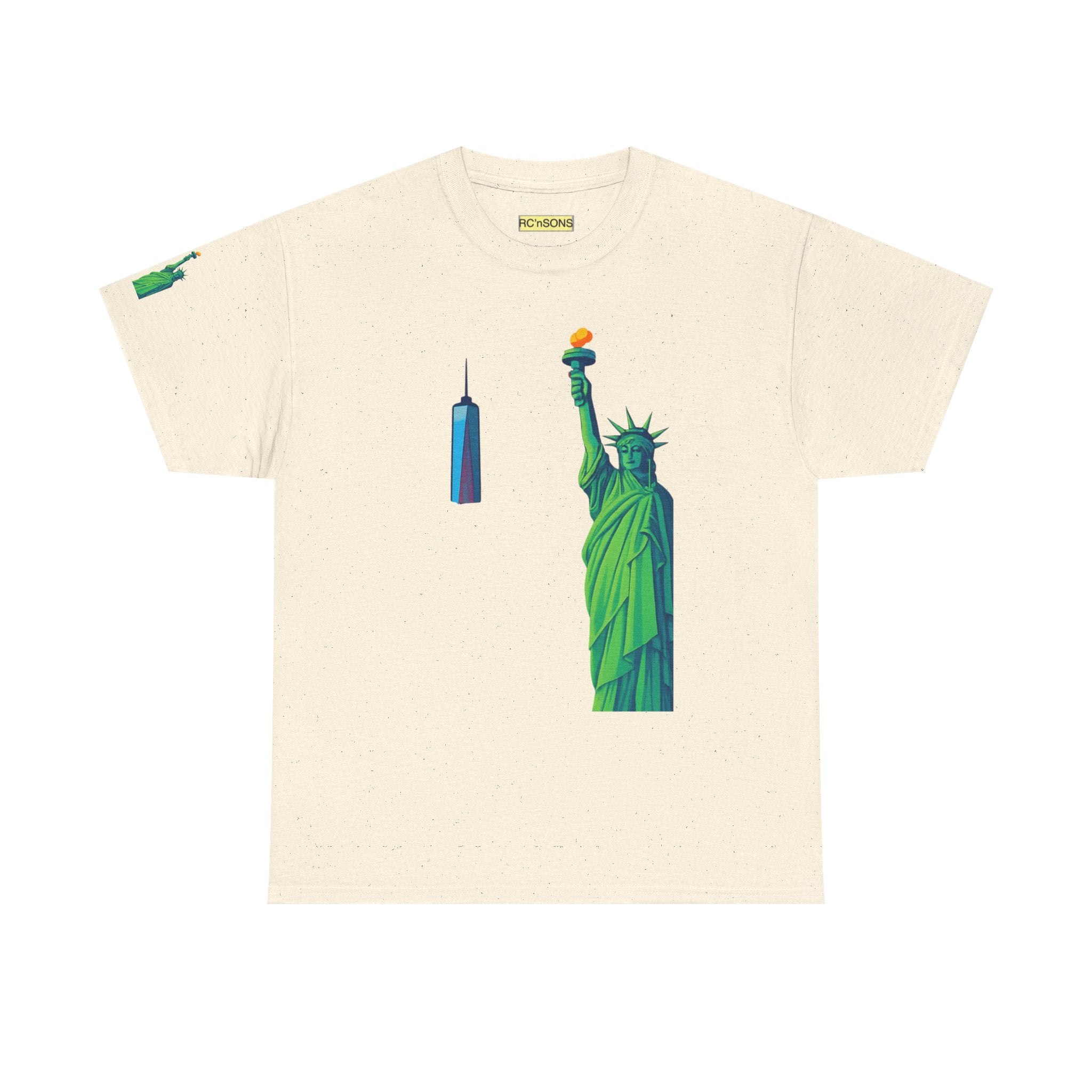 Statue of Liberty Tee, Unisex Heavy Cotton Tee, Graphic T-Shirt, Vintage Style Shirt, Gift for Freedom Lovers, New York Pride Printify