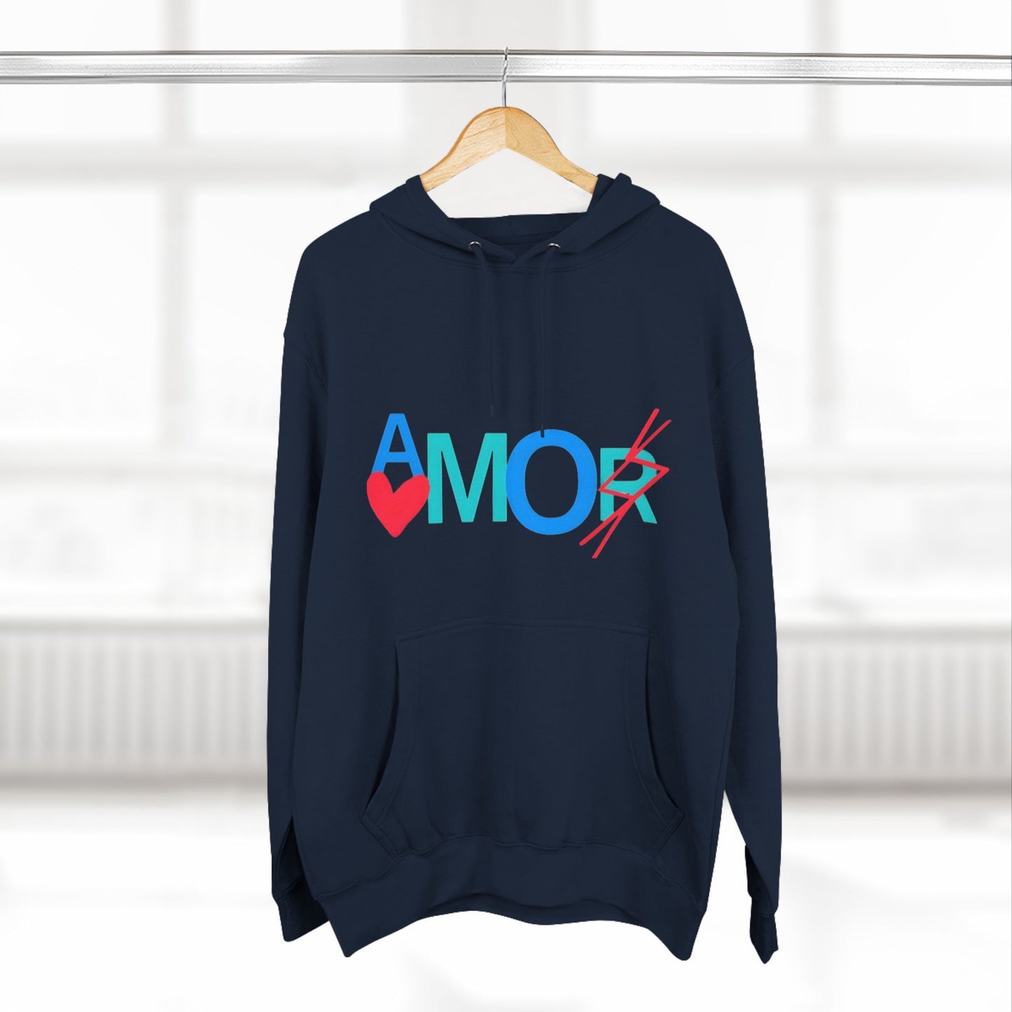 Amor Three-Panel Fleece Hoodie